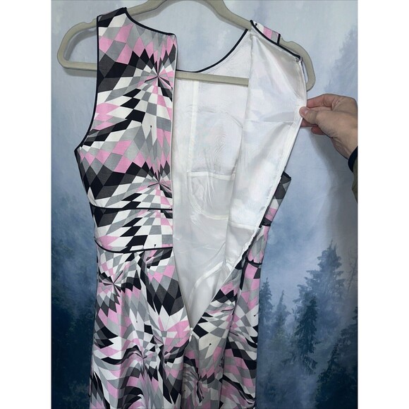 NWT tibi isosceles flare-sleevless illusion 60s style dress sz 6 - Picture 7 of 9